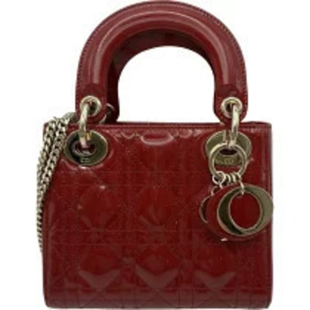 Christian Dior Cannage Leather Shoulder Bag Red